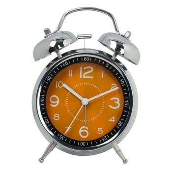 Harlier Alarm Clock, Twin Bell Galvanized Metal 4.5 Extra Loud Quartz Battery Operated with Backlight for Bedside Table, Vintage Silent Non-Ticking Old Fashioned Decorative Desk Clocks