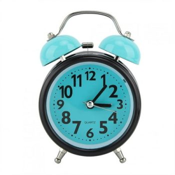 Heaveant Alarm Clock, Light Blue Night Luminous Alarm Clock Double Bell Alarm Clock Bedside Clock