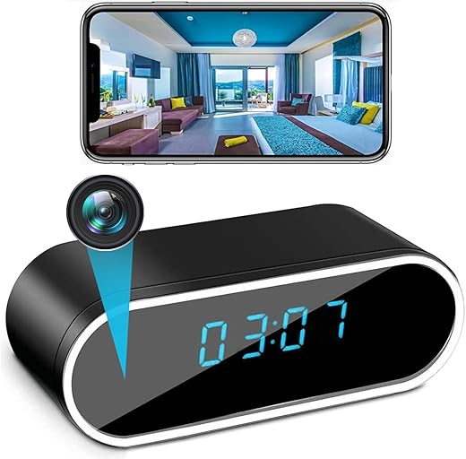 Hidden Camera Clock Spy Camera Security Camera HD 1080P WiFi Camera with Night Vision Motion Detection Small Surveillance Security Nanny Cams with Video Indoor