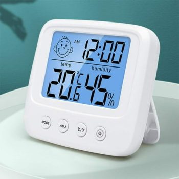 High Accuracy Digital Indoor Hygrometer Thermometer, Temperature Monitor And Humidity Meter, Thermo Hygrometer Comfort Level Indicator With Backlight, Clock And ℃/℉ Function