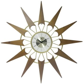 Infinity Instruments Nova Starburst Gold Analog Display Transitional 30.5-inch Wall Clock