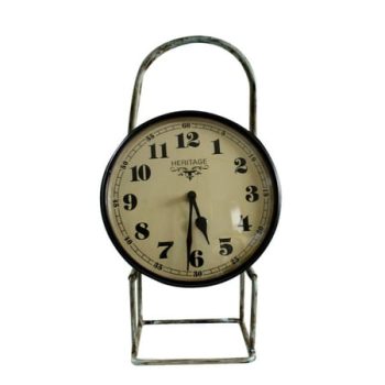 Iron Floor Clock made from Old Iron Lamp, Light Green