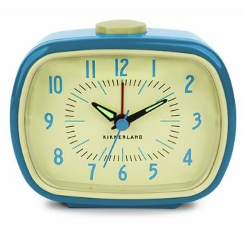 Kikkerland Retro Alarm Clock, Blue