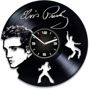 Kovides Elvis Clock Elvis Vinyl Record Wall Clock Elvis Vinyl Clock Elvis Wall Clock Vintage Gift for Man LP Clock 12 inch Clock Elvis Gift