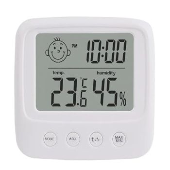 LABO Muli-Functional Digital Thermometer Hygrometer Alarm Clock Calendar Electric Thermometer Hygrometer Digital Calendar Digital Clock Indoor Thermometer Hygrometer Thermo-Hygrometer