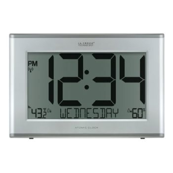 La Crosse Technology Extra-Large Atomic Digital Clock w/ Outdoor Temperature and Humidity, 513-63867-Int