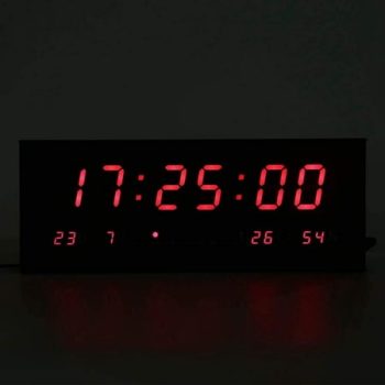 Large Digital LED Alarm Calendar Clock Date Temperature Jumbo Display Wall Mount