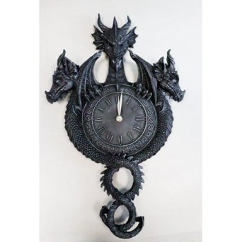 Large Gothic Spiral Serpent Triple Dragon Overlords Time Sentinels Wall Clock