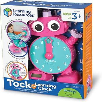 Learning Resources Tock The Learning Clock Pink, 1 Piece, Ages 3+, Educational Talking Clock