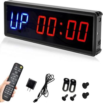 LED Interval Timer Count Down/Up Clock Stopwatch with Remote for Home Gym Fitness