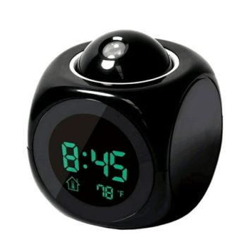 Lemononstore Clock Digital Lcd Voice Talking Multifunction Led Projection Alarm Clock Temperature Vintage Decor