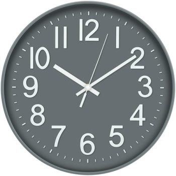 Modern Quartz Wall Clocks Battery Operated,12 inch Silent Non Ticking 3D Numbers Round Wall Clock for Kitchen Bedroom Living Room Office Classroom Decor（grey）