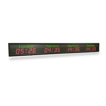 Multiple Time Zone Clock/LED World Time Clock 4 Cities World Time Clock