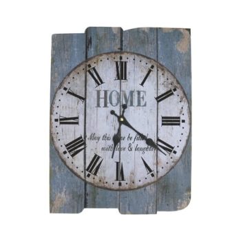 NUOLUX Square Rustic Wooden Clock Farmhouse Worn Decorative Roman Numeral Wall Clock Shabby Chic and DIY Home Decor Accents for the Kitchen Living Room and Bedroom Battery Operated