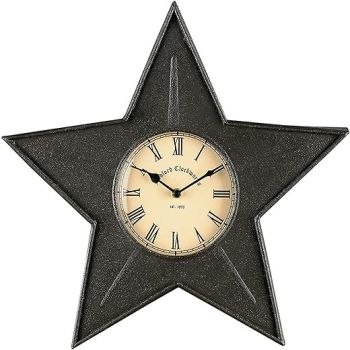 Park Designs Black Star Metal Clock 16 H