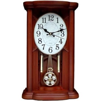 Pendulum Clock, Vintage Mantel Clocks, Battery Operated Mantle Clocksfor Living Room Office Home, Fireplace Clock with Westminster Chime, Wood Fireplace Clocks