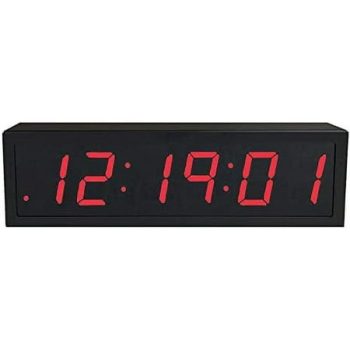 Precision Digital PoE Multicolor RGB Clock, 2.5In x 6 Digits, Black Case, TM268