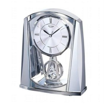 Rhythm 4RP772WT19 Silver Swing Alarm Clock - Clear