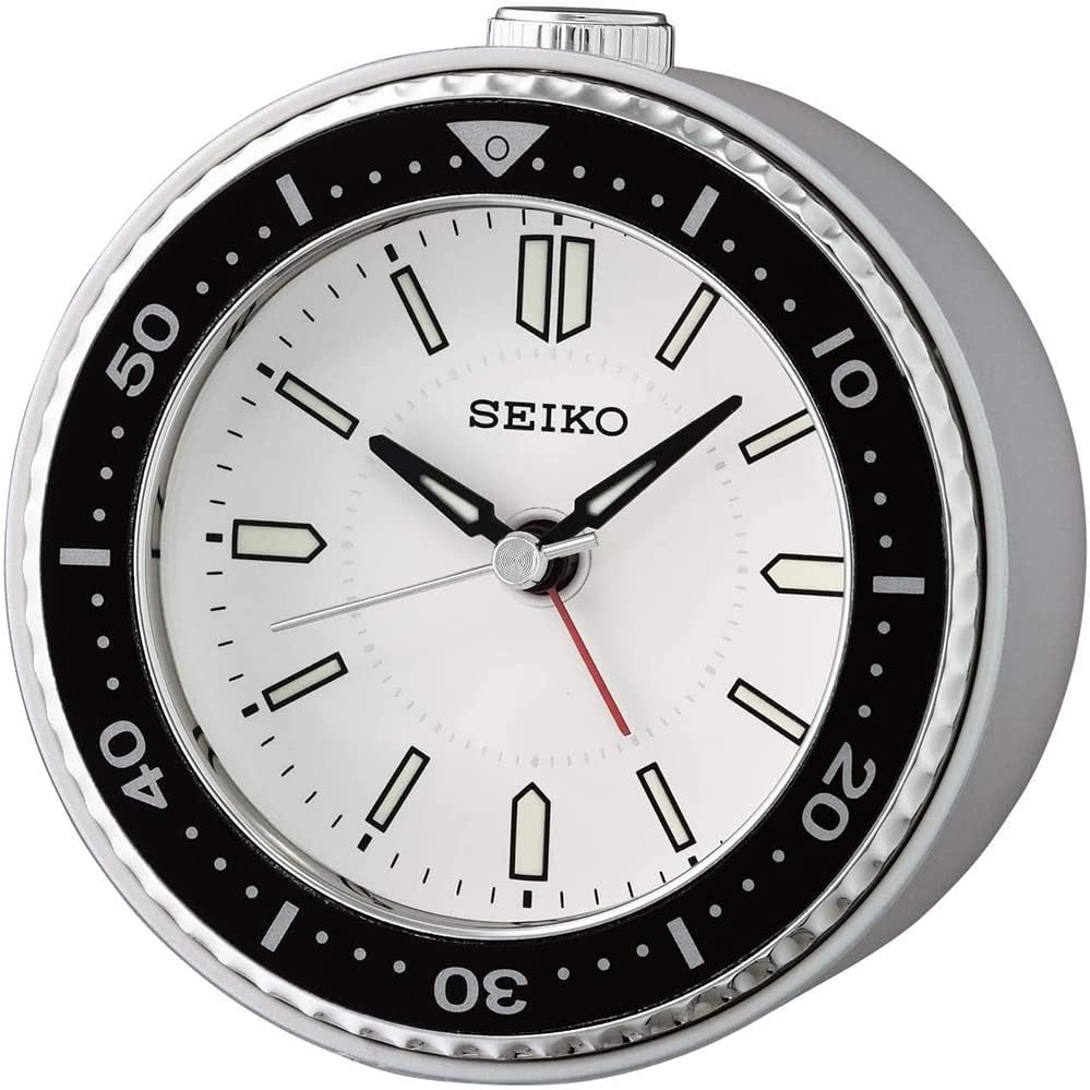 Seiko Mai Bedroom Alarm Clock, Silver