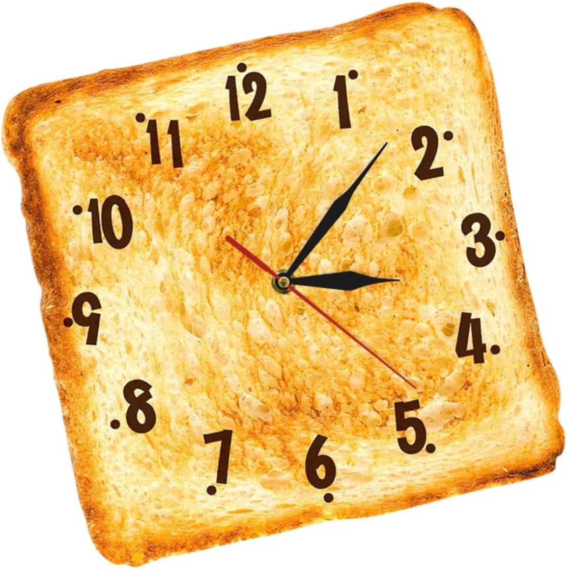 Toast Design Wall Clock Stylish Wall Hanging Clock for Restaurants Cafés and Home Decor Analog Clock for Kitchen Dining and Classroom Use