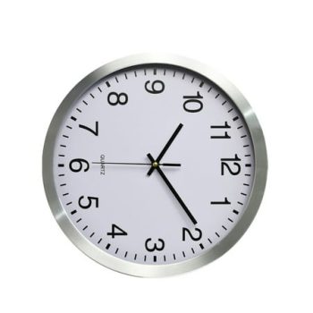 Simple Wall Clock Fashion Stainless Steel Living Room for Bedroom Decor Home White