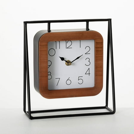 Sullivans 9 Modern Metal Framed Desk Clock