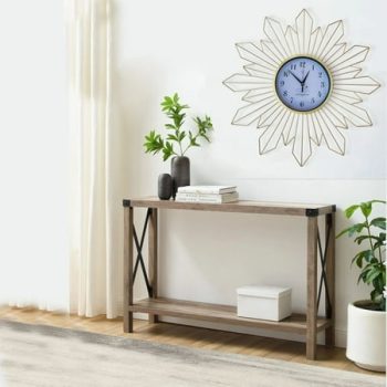 Sunburst Metal Wall Clock Gold