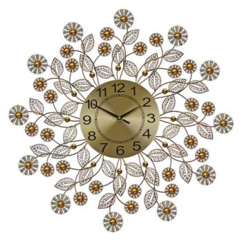 Three Star Im/Ex Inc. Oversize Elegant Bejeweled Flower 29'' Wall Clock