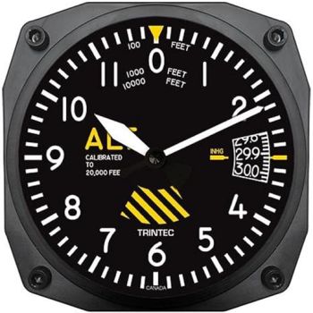 Trintec 30 th Anniversary 6.5 Aviation Altimeter Instrument Style Wall Clock 3060SE