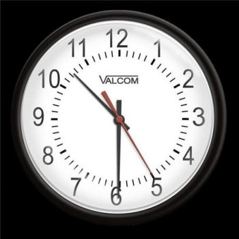 Valcom 16 in. IP PoE Analog Clock, Black