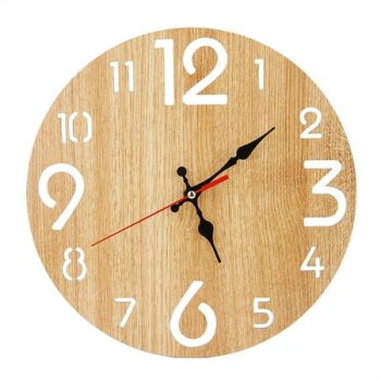 Vintage Wall-mounted Clock Hanging Wall Clock Living Room Bar (Beige)