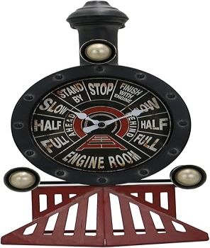 Vintage Wall Clock Train Gifts for Men Metal Steam Engine Steampunk Wall Decor Industrial Decor Man Cave Wall Decor