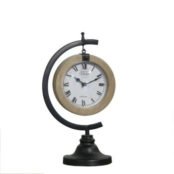 VIP Metal 14 in. Black Hanging Table Clock