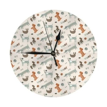 Wall Clock 10 Inch Silent Non-Ticking Modern Clocks Battery Operated - Dog ball bird woof Wall Clock Decorative for Living Room Bedroom Kitchen Office Classroom