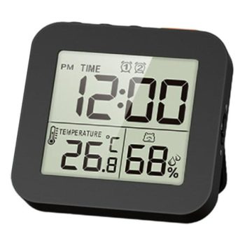 Waterproof Clocks Digital Bathroom Clock Shower Timer for Makeup Shower Chef Black