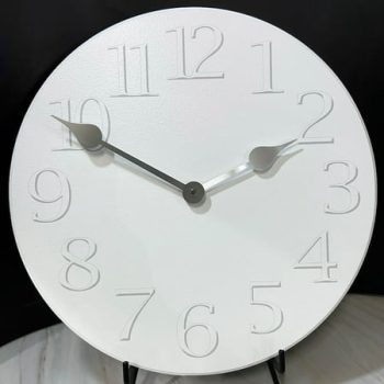 White on White Wall Clock | Beautiful Color, Silent Mechanism, Made in USA