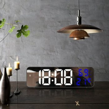 XEOVHVLJ Led Large Digital Wall Clock Temperature Date Display Brightness Table Wall-Mounted Mirror Alarm Clock For Home Decor Save On Promotional Products