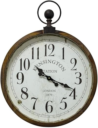 Yosemite Home Decor Kensington Station Pocket Watch Style Wall Clock