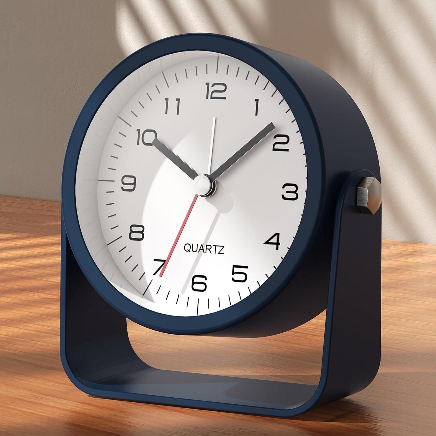 3.5 Inch Small Analog Alarm Clocks,Battery Operated Desk Clock,Cute Table Clock