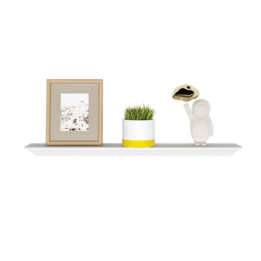 36 in. W x 5.25 in. D Solid Pine Wood Floating Shelves,...