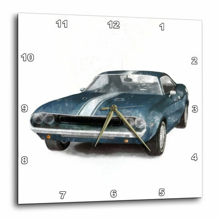 3dRose Classic Muscle Car - Wall Clock, 10 by 10-inch