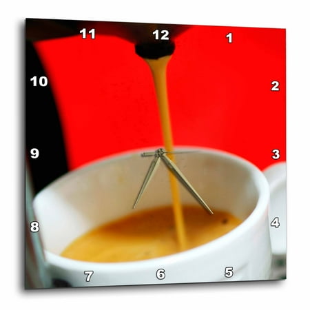 3dRose Coffee express, Caf? - LI11 PRI0003 - Prisma - Wall Clock, 10 by 10-inch