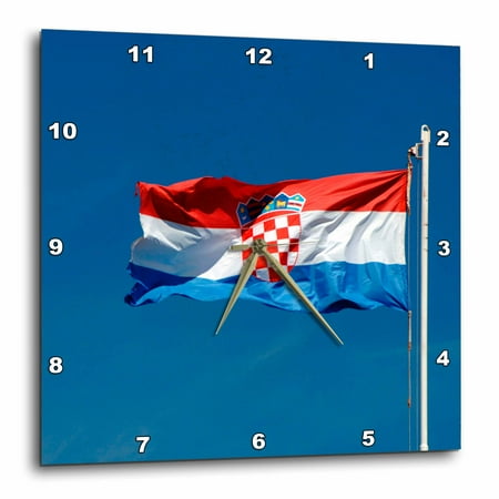 3dRose Croatian flag - EU32 PRI0033 - Prisma - Wall Clock, 13 by 13-inch