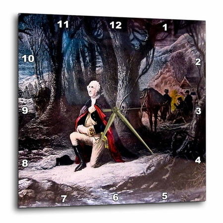 3dRose George Washington Prays at Valley Forge - Wall Clock, 10 by 10-inch