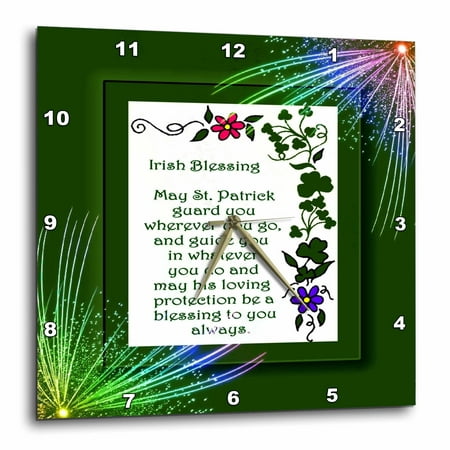 3dRose Irish Blessings - Wall Clock, 10 by 10-inch