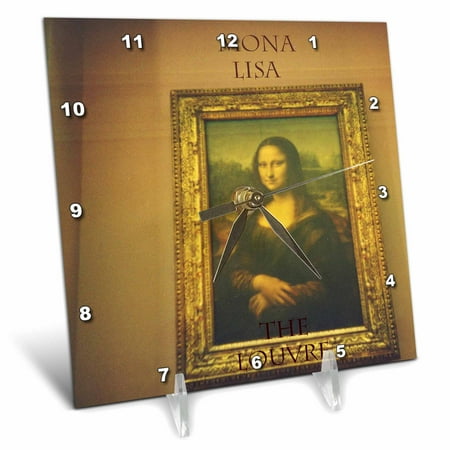 3dRose Mona Lisa - Desk Clock, 6 by 6-inch