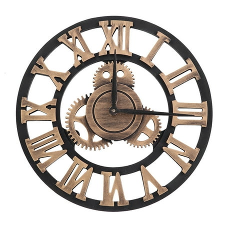 3D Vintage Wall Clock,Vintage Wall Clock,3D Rustic Handmade Wall Clock Large Gear Wooden Vintage Decor for Living Room/Office/Bar