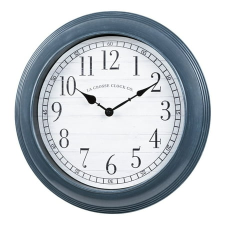 404-3841B La Crosse Clock Co. 16 Everly Plastic Analog Wall Clock - Gray