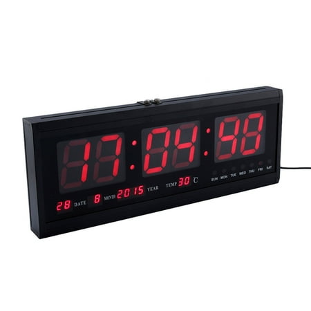 48cm Digital Wall Clock Big LED Time Calendar Temperature Desk Table Clocks LED Wall Watch