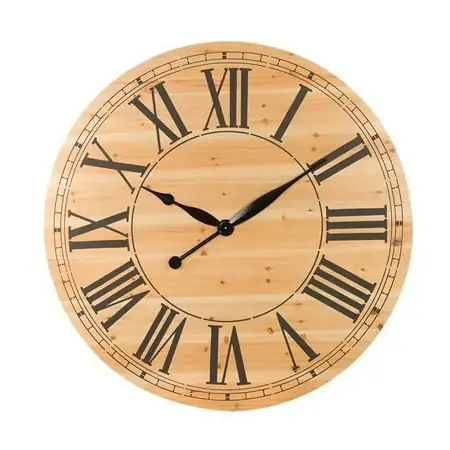 48 x 48 x 1.5 in. Renata Oversize Shiplap Wall Clock, Walnut